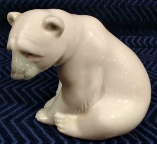 Lladro Sad Polar Bear Figurine - 3.  5” Tall
