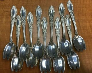 Set Of 11 Towle Sterling Silver King Richard Ice Cream Fork Spoon