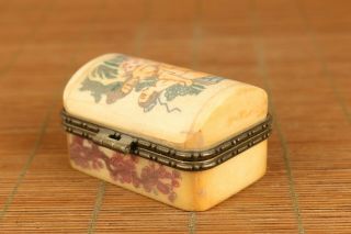 unique chinese old handmade art belle culture statue netsuke jewel box decorate 5