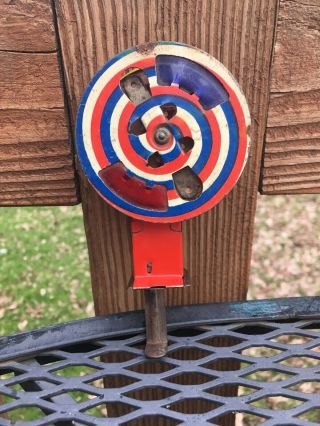 Vintage Tin Litho 4th Of July Red White Blue Spark Sparkler Spinner Toy Spiral