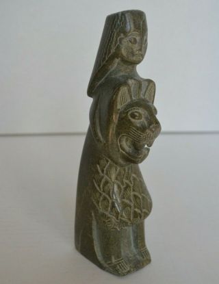 Egyptian Antique Rare Statue Of Goddess Sekhmet Marble Stone Holding Lion Head