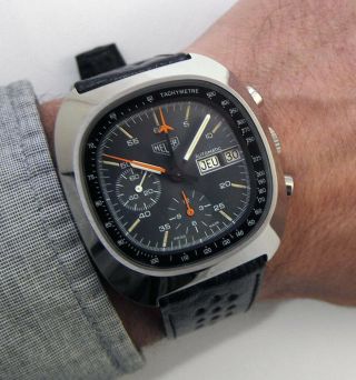 HEUER Silverstone Mark II Vintage Automatic Chronograph Lemania 5100 ref.  510.  403 7