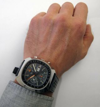 HEUER Silverstone Mark II Vintage Automatic Chronograph Lemania 5100 ref.  510.  403 8