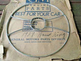 Vintage 1939 Chevrolet Horn Ring Nos Gm Parts Packaging 11 " Round