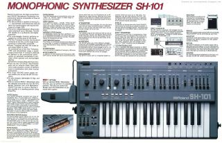 Roland SH - 101 Monophonic Synthesizer Keyboard Keytar Vintage 12