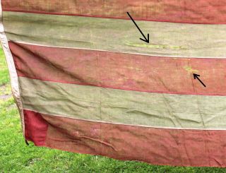 Large Antique 19thC Western 44 Star WYOMING Sate,  United States Bunting Flag 10