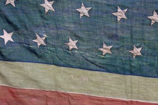 Large Antique 19thC Western 44 Star WYOMING Sate,  United States Bunting Flag 6