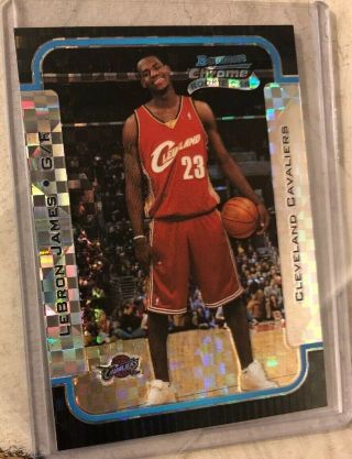 2003 - 04 Bowman Chrome XFractor 123 LeBron James Cavaliers RC 27/150 Rookie RARE 12