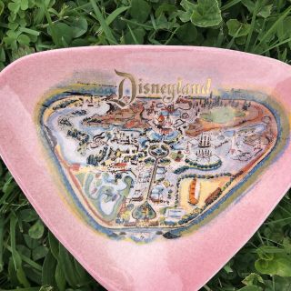 Vtg 1955 - 56 Disneyland Eleanor Welborn Art Productions Pink Ashtray Trinket Dish