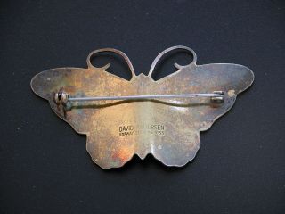 Vintage Sterling Silver and Enamel Butterfly Brooch - David Andersen,  Norway 2