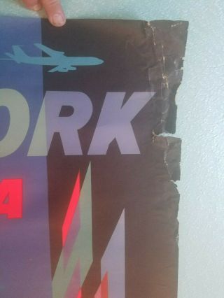 Rare 1950s Vintage Travel Poster TWA York Time Square Aitport Plane 6