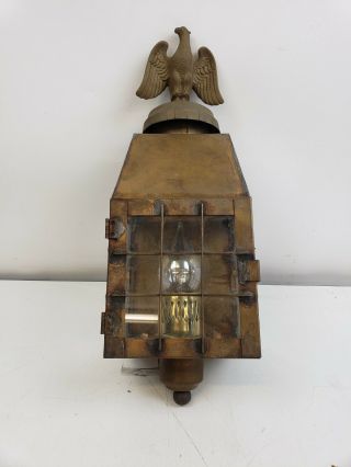 Vintage Antique Style Brass Coach Carriage Lanterns Eagle Lamp Porch Light
