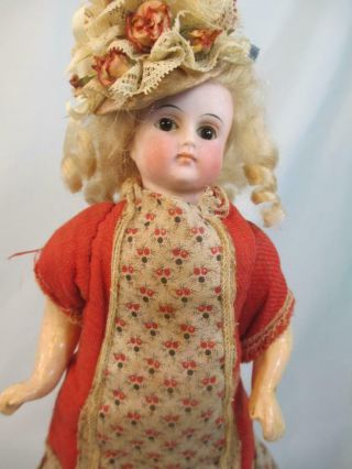 Antique German Bisque Solid Domed Head Belton - Type Doll Closed Mouth 8.  5 "
