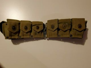 Ww2 Wwii Us Army M1 Garand 10 Pocket Ammo Belt 1942