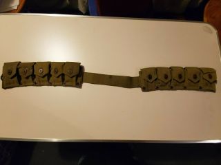 WW2 WWII US Army M1 Garand 10 pocket Ammo Belt 1942 6