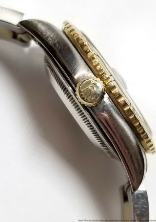 Vintage 16263 Rolex Datejust 18k Gold SS Mens Quickset Roman Gray Dial Watch 11