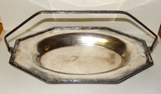Old Solid Sterling Silver Basket Tray With Handle $600.  00 Silver Value