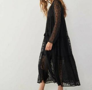 Christy Dawn Paloma Vintage Black Lace Dress Xs/s Black Midi