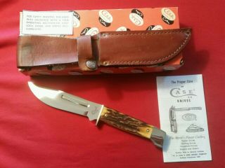 Vintage Case Xx Fixed Blade 547 - 5 Ss Knife Stag Handle With Sheath & Box