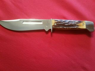 VINTAGE CASE XX FIXED BLADE 547 - 5 SS KNIFE STAG HANDLE WITH SHEATH & BOX 2