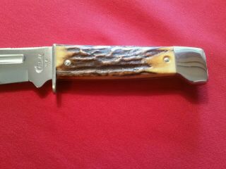 VINTAGE CASE XX FIXED BLADE 547 - 5 SS KNIFE STAG HANDLE WITH SHEATH & BOX 3