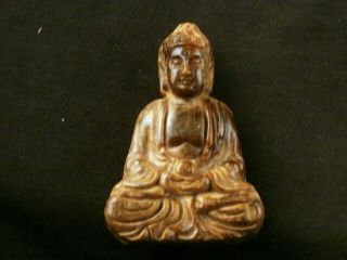 Exquisite Chinese Old Jade Hand Carved Buddha Little Statue X083