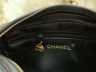 Chanel Vintage Black Quilted Lambskin Leather Camera Bag Gold Chain & Gold Charm 4