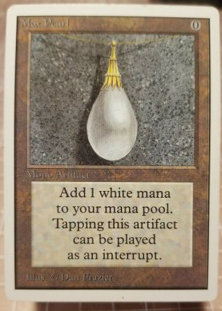 Mox Pearl Magic The Gathering Unlimited Mono Artifact Almost Unplayed