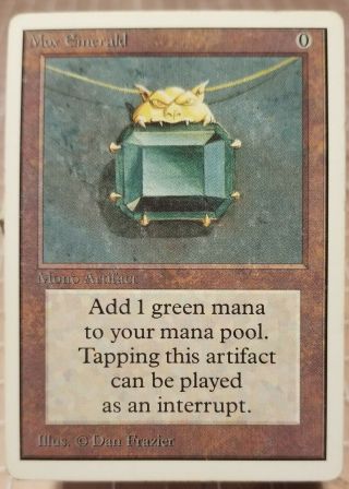 Mox Emerald Magic The Gathering Unlimited Mono Artifact Some Play Wear