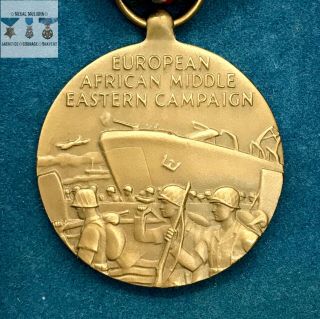 WWII US ARMY EUROPEAN AFRICAN MIDDLE EASTERN CAMPAIGN MEDAL ARROWHEAD STAR BOX 3