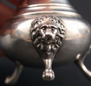 Set of 4 Early 20thC GORHAM Sterling Silver,  Lion Head Salt and Pepper Shakers 6