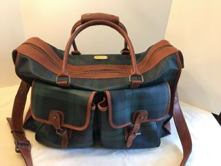 Vintage Polo Ralph Lauren Blackwatch Plaid Weekend Bag Duffle Luggage Travel Pvc