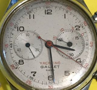 Extremely Rare Stainless Steel Gallet MultiChron Yachting Wrist Watch c.  1954 3