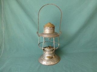 Antique Bell Bottom Adams & Westlake Railroad Lantern With Brass Cap