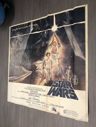 Vintage 1977 Star Wars SIX Sheet EuropeanMovie Poster 77/77 Hope IV 2
