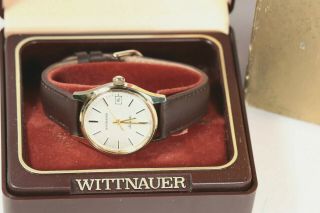Vintage Mens Wittnauer Automatic L636.  2 Swiss Wrist Wach Box
