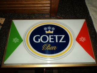 Goetz Beer Light Up Advertising Sign Vintage Goetz Beer Light Up Sign Rare