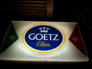 Goetz beer light up advertising sign vintage goetz beer light up sign rare 7