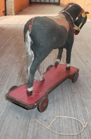 Antique Rare and Wooden Mini Horse Made in Mexico 1940s. 4
