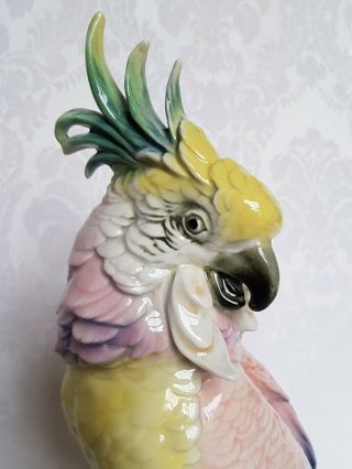 VINTAGE Karl Ens Porcelain Parrot Cockatoo Figurine HAND PAINTED GORGEOUS 11 