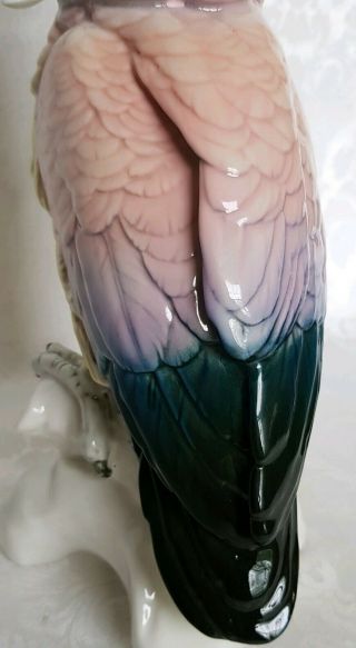 VINTAGE Karl Ens Porcelain Parrot Cockatoo Figurine HAND PAINTED GORGEOUS 11 