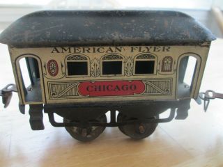 RARE American Flyer Engine & Key 328 Coal Tender and 3 Chicago Lithographed Cars 5