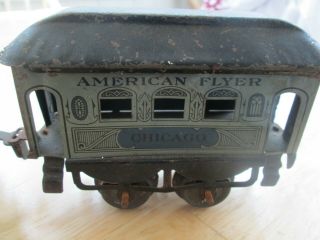 RARE American Flyer Engine & Key 328 Coal Tender and 3 Chicago Lithographed Cars 6