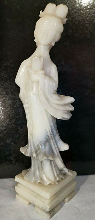 Vintage Large Chinese Soapstone Carved Woman Lady Guanyin Figurine Statue