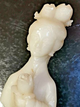 Vintage Large Chinese Soapstone Carved Woman Lady Guanyin Figurine Statue 2