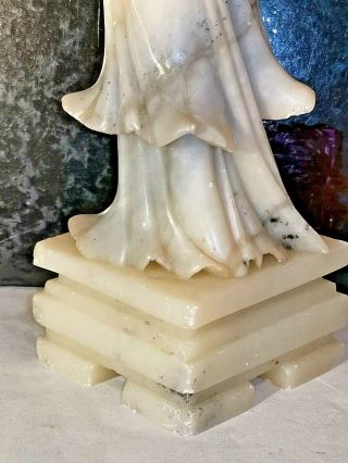 Vintage Large Chinese Soapstone Carved Woman Lady Guanyin Figurine Statue 3