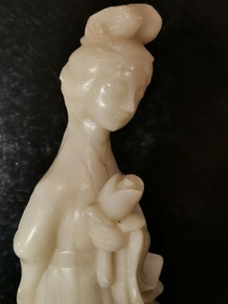 Vintage Large Chinese Soapstone Carved Woman Lady Guanyin Figurine Statue 4