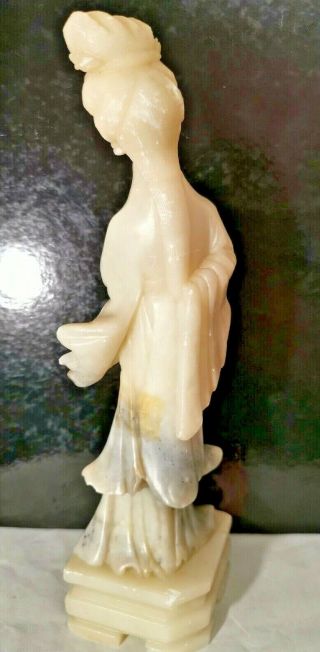 Vintage Large Chinese Soapstone Carved Woman Lady Guanyin Figurine Statue 5