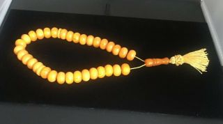Butterscotch Bakelite Necklace (faturan,  Amber) Imitation Vintage Prayer Beads