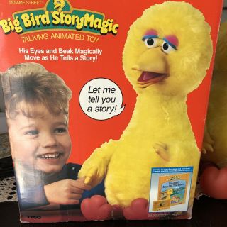 Vintage Big Bird Story Magic Animated Toy Cassette Play Sesame Street